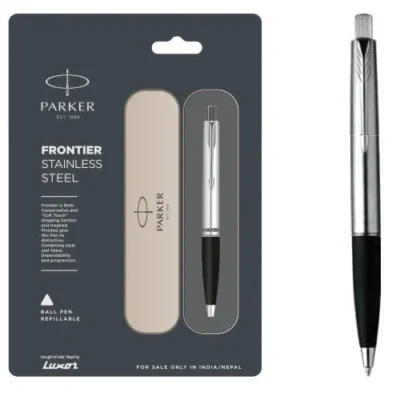 Parker Frontier Stainless Steel Ball Pen With Stainless Steel Trim