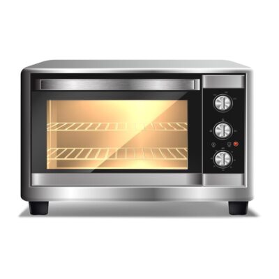 microwave oven with light inside isolated white background kitchen appliances 134830 658