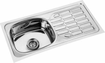 Volga sanitaryware single sink with drain board