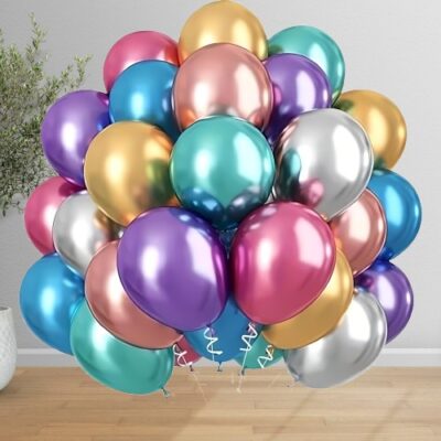 1.5 G Metallic Balloon Mix Colors 50 Pieces (Yash-844)