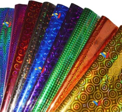 Premium 45‑Pack Holographic Metallic Wrapping Sheets – Multicolor (Yash-2222)