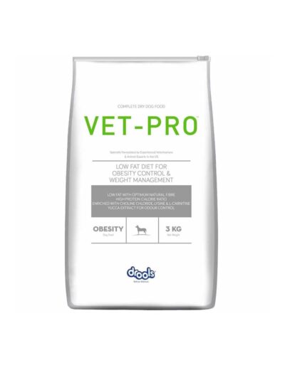 Drools Vet-Pro Obesity Pellet Adult Dog Food, Chicken Flavour, 12Kg, 1 Count