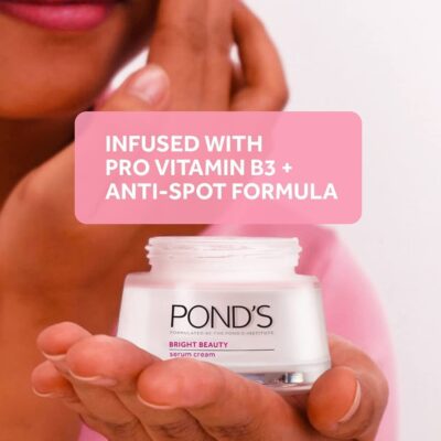 Pond's Bright Beauty Anti-Spot Serum Cream with Niacinamide and SPF 15 PA++, Fades Dark Spots and Reveals Bright Skin, 35g
