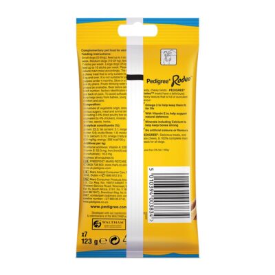 Pedigree Rodeo Duos Treat for Adult Dog, Chicken Flavour, 7 Treats, Stick - 123g