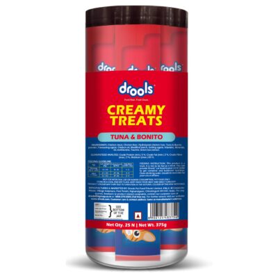 Drools Creamy Lickable Cat Treats Tuna & Bonito 25Pcs, 375G Pack, All Life Stages