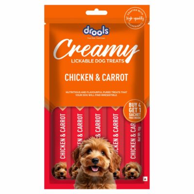 Drools Dog Treats, Creamy Chicken & Carrot 5 Sticks Tasty & Nutritious Snack for All Breeds, (15g x5),75g