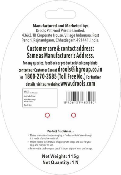 Drools Non-Toxic Rubber Toy for Dogs, Trio Bolt Ring 115g Pack