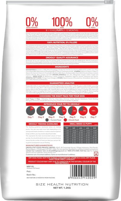 Drools Small Breed Puppy, Premium Dog Food, 1.2kg