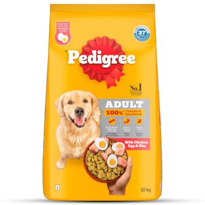 Pedigree Adult Dry Dog Food (High Protein Variant) Chicken, Egg & Rice, 20kg Pack