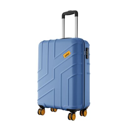 Safari Stratos 8 Wheels 55cm Cabin Size Trolley Bag, Hard Case Polycarbonate, 360º Wheeling Carry-on Luggage for Men & Women, Travel Bag, Suitcase for Travel, Trolley Bags for Travel, Steel Blue