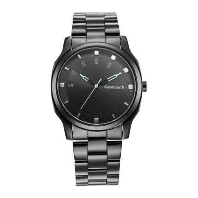 Fastrack Men Stunners Quartz Analog Black Dial Stainless Steel Strap Watch for Guys - NT3255NM02