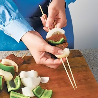 240 Bamboo Skewers Sticks 6 Inch | Barbecue skewers for Oven Microwave Pan Grilling (6 inch- 3mm)