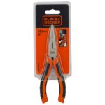 BLACK+DECKER BDHT81586 Steel 160mm Long Nose Pliers (Orange)