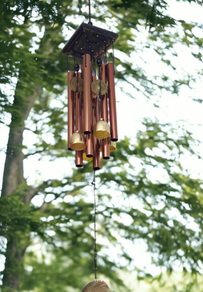Paradigm Pictures Golden Wind Chimes with Pipes & Hanging Bells – Home, Garden & Balcony Decorative Chimes (24 Inch)