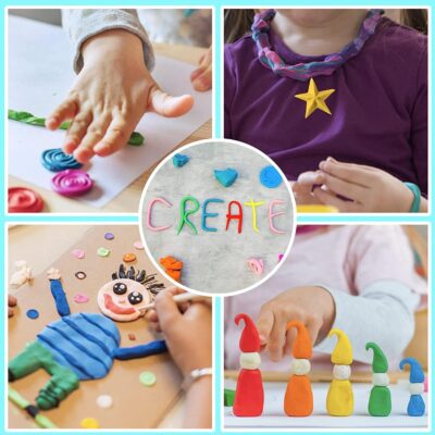 24 Pcs Colours Colors Air Dry Clay. Super Light DIY Clay for Model Air Dry Clay Fun Toy, Creative Art DIY Crafts, Gift for Kids ((Clay Pack of 24 Pcs)