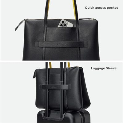 MOKOBARA The Easy Going Tote | Vegan Leather Black Tote Bag for Women