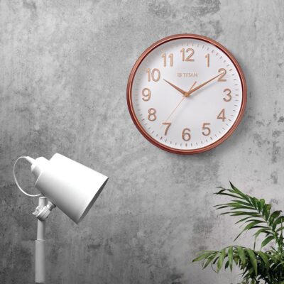 Titan Silent Sweep Battery Powered Grey Round Dial Unisex Analog Display Wall Clock|Wall Clock with Silent Sweep Technology - 30 cm x 30 cm (Medium) - NTW0001PA02A