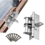 Jubobu Automatic Door Hinge – Heavy Duty Self-Closing Spring Hinge with 90° Positioning (Silver, 4 Inch)