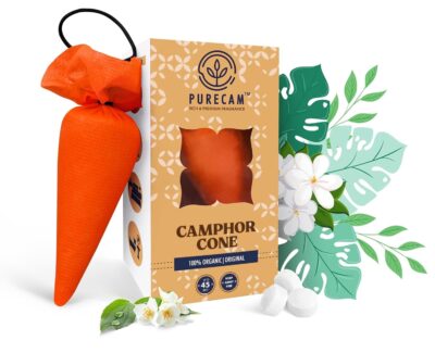Camphor Cone Air Freshener | Set of 3 Surprise Fragrances | 100% Organic & Natural | Long-Lasting Uplifting Aroma | Mosquito Repellent | For Car, Home, Bathroom, Office | Up to 45 Days