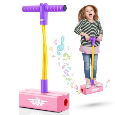 CRIYALE Kids Foam Pogo Jumper with Squeaky Sounds & LED Lights – Multicolor
