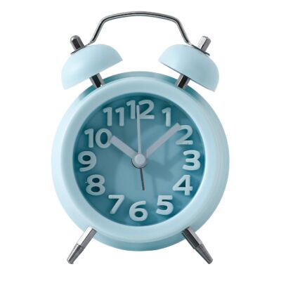 Alarm Clock (10cm) |Alarm Clock for Students |Alarm Clock for Bedroom |Loud Alarm Clock for Heavy Sleepers |Mini Alarm Clock for Kids| Twin Bell Table Clock for Study Table- Blue