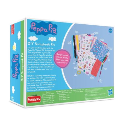 Funskool Peppa Pig DIY Scrapbook Kit | Art & Craft Set for Kids Age 5+ | Creative Scrapbooking with Stickers, Stencils, Pens & More | Gift Set for Boys & Girls