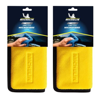 500 GSM Pack of 2 (35X75 cm) Microfiber Cleaning Cloth for Car Double Sided, Super Absorbent, Lint-Free & Scratch-Free, Durable Ultra-Plush Cleaning Towel for Car, Bike & Glass