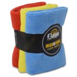 Microfibre Cleaning Cloth - 3 Pcs - 40x40 cm - 350 GSM - Multi Color - Super Soft Highly Absorbent Lint Free Streak Free Multipupose Towels - Automotive Microfiber Towels for Car & Bike