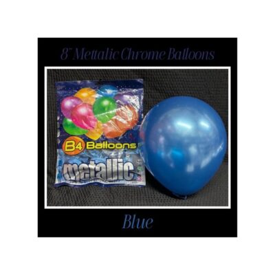 B4 Metallic Chrome Balloons, 8 Inch | Blue Color | Premium Party Decoration Balloons