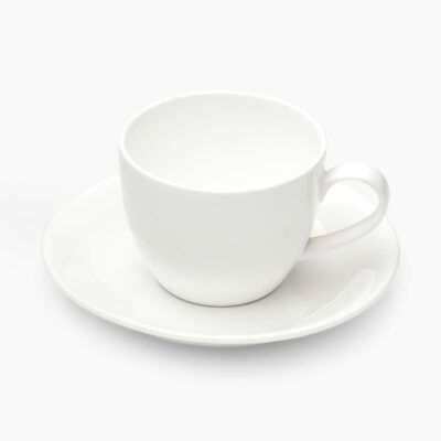 Home Centre Riva Bone China Cup and Saucer Set (White)