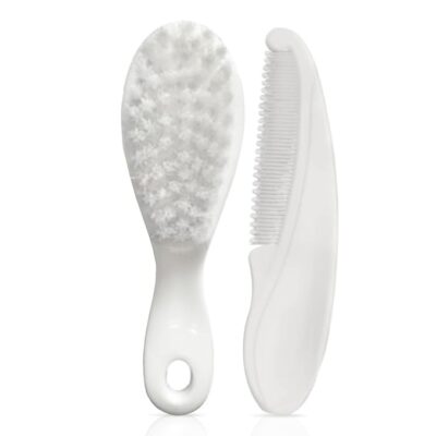 LuvLap Elegant Baby Comb & Brush Set, Soft Bristles for Gentle Hair Grooming, Complete Hair Grooming Kit for Infants, Newborns & Toddlers, Suitable from Birth (0M+), Perfect Baby Shower Gift
