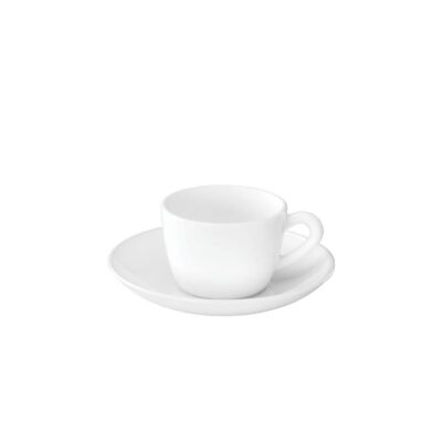 Larah by Borosil - Snow Cup and Saucer Set, 145ml, 12 Pieces, White, Opalware