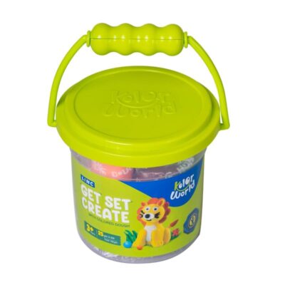 Linc Kolor World Non-Toxic and Child Safe Dough -Multicolor Clay - 6 Shades Moulding Pack of 25gm, 2 Plastic Toys, Set of 1