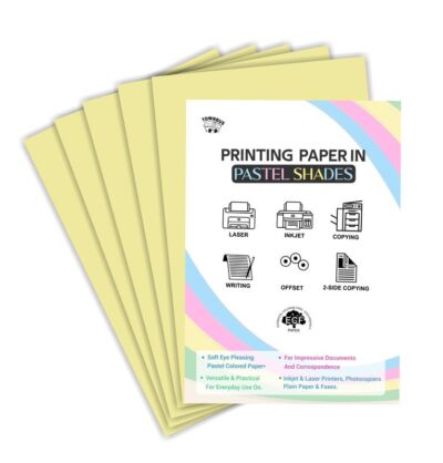 TOWNBUS - A4 | Pack of 200 | Pastel Yellow Color Multipurpose Paper, Colored Paper for arts and crafts | DIY projects