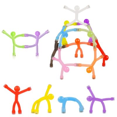 HASTHIP 10Pcs Fun Refrigerator Magnets Mixed Color Match Stick Men Fun Refrigerator Magnets for Home Decor Connectable Colorful Little Matchstick People Decorative Desk Decor Kids Toys Set of 6