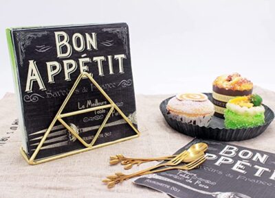 CentraLit Gold Napkin Holder for Dining Table | Metal Tissue Paper Stand for Kitchen, Office, Home & Restaurant | Elegant Triangle Design, Rust-Resistant