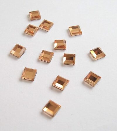 Aanya Square Shaped Crystal Glass Stones for Jewelry Making, Embroidery and Craft Works (5 mm, Front Gold and Back Black) (500 Pieces)