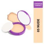 SUGAR POP Longwear Compact with Castor Oil & Vitamin E | Pressed Setting Powder with UV Protection | Matte & Long Lasting | 9gm - 05 Nude
