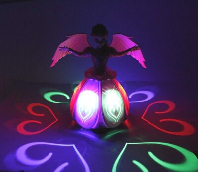 VGRASSP Dancing Princess Toy Doll with LED Lights, Music & Moving Wings – Bump n Go Fairy Toy for Girls (Design 2)