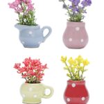 4 PCS Mini Vase Fridge Magnets, Includes Bouquets, Adorable Flower Designs, Decorative and Functional for Kitchen, Office, and Home Use, Perfect for Note Holding and Space Enhancement