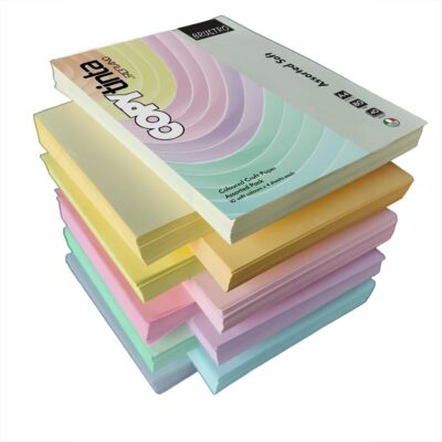 BRUSTRO Copy Tinta Colored Craft Paper A4 Size 80 GSM Mixed Soft Color 40 Sheets Pack (10 cols X 4 Sheets) Double Side Color for Office Printing, Art and Craft.