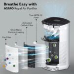 AGARO Royal Air Purifier For Home, Bedroom,True HEPA Filter H13, Removes 99.99% Pollutants, Bacteria, Virus & PM 0.1 Particles, 4 Stage Purification, CADR 300 m³/hr