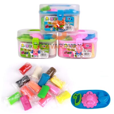 SAMVARDHAN 14 Colors Soft Polymer Play Dough Modelling Clay with Tools (Pack of 1, 3 Tools), Multicolor