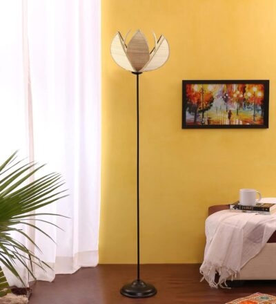 Eco-Friendly Home Décor Standing Lamp for Living Room, Bedroom, or Hotel (60 Inches, Beige