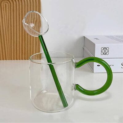 PANCA Glass Stirring Spoon, Heat Resistant Crystal Clear Borosilicate, Multipurpose (Set of 1, 26cm)
