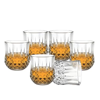 KiR Premium Unbreakable Plastic Glasses Set | Drinking Glass Set | BPA-Free Durable Water, Juice, Milkshake, Cold Drinks, Whiskey, Cocktails Tumblers for Home Office & Party Use (300ml, 6 pcs)