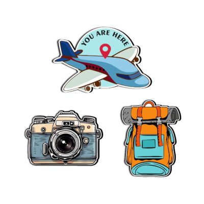 Giftplease Travel Lover Collection Fridge Magnets- Set of 3 | Travel Souvenir | Refrigerator Magnet | Gifts | Decorative Items for Kitchen Fridge Magnets Set | Multicolor (FM_02)