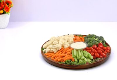 ESPLANADE 12-Inch Wooden Round Serving Tray | Handmade Brown Platter Thali for Dining, Snacks & Decor
