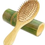 INSIME Wooden hairbrush for Women & Men – Bamboo wooden Paddle hairbrush for men women Curly hair – Bamboo Wooden brush for hair growth with flat paddle brush comb