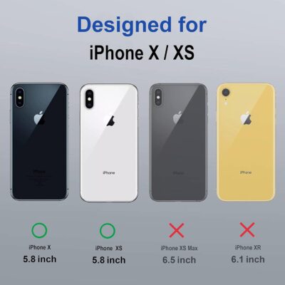 Zapcase Magnetic Back Cover for iPhone X/Xs (Black, Shockproof)